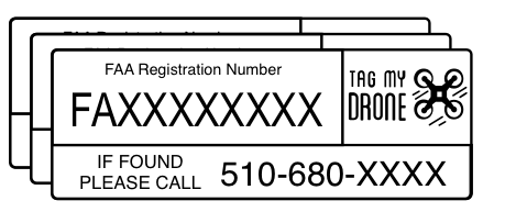 FAA Drone Label | Phone Number White