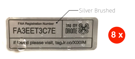 FAA Drone Label | URL Silver Brushed