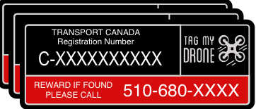 Transport Canada Drone Label | Reward Black-Red