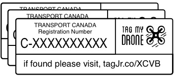 Transport Canada Drone Label | URL White
