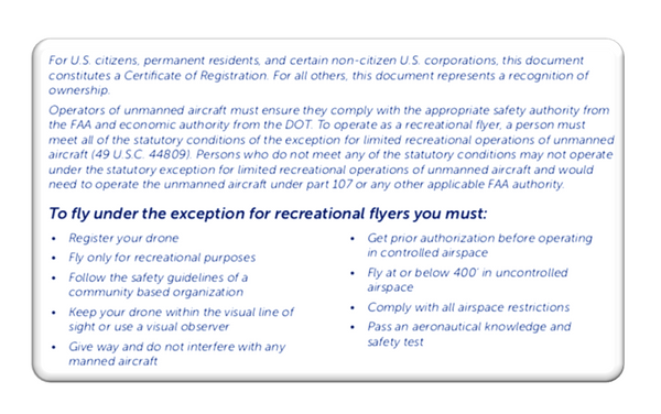 Hobby FAA Drone Pilot ID Card